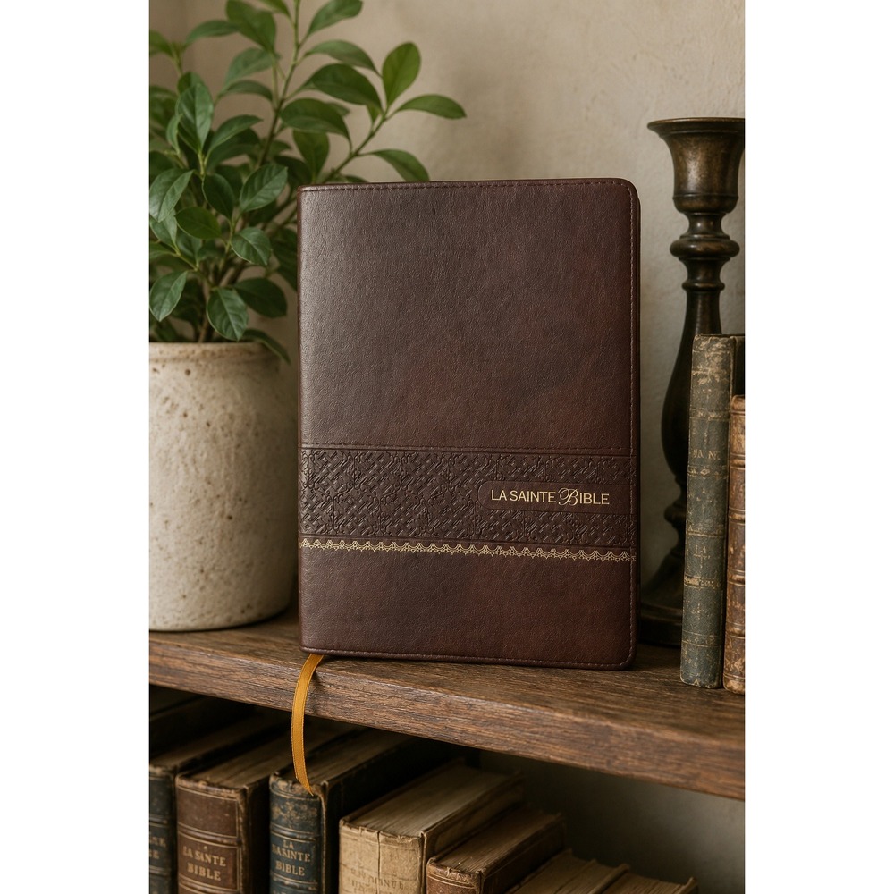 La Sainte Bible French Brown Leather Holy Bible Vintage Christian Religious Book